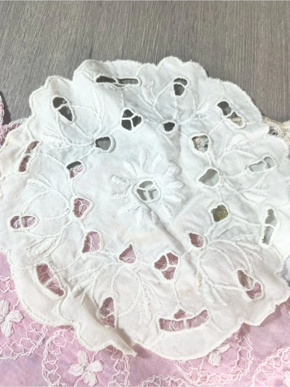 Lot of Vintage Doilies lace crochet embroidered stitched